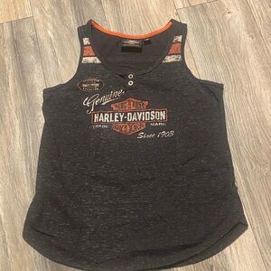 Harley-Davidson Charcoal Tank with Orange Highlights